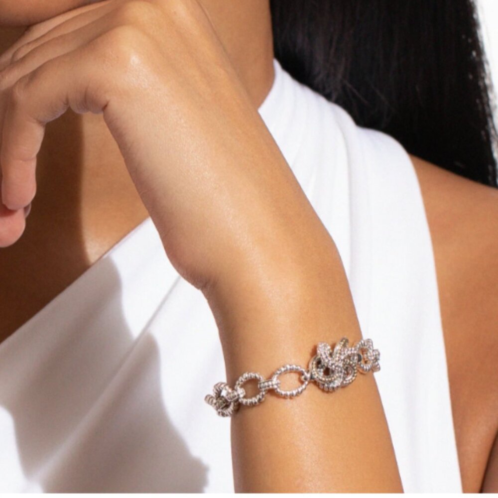 LAGOS Silver and Yellow Gold Beaded Knot Link Bracelet - Picture 2 of 7